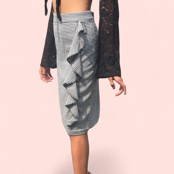 Houndstooth Pencil Skirt/ Office Skirt - Picture 2 of 4
